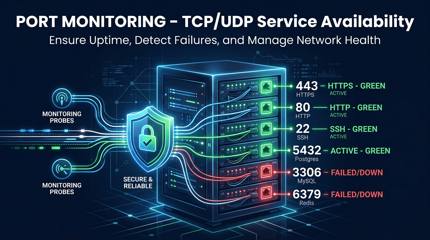 دليل مراقبة المنافذ: مراقبة توفر خدمة TCP/UDP