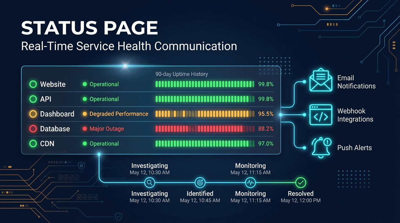 Pages d'état : communication en temps réel sur l'état du service pour vos utilisateurs